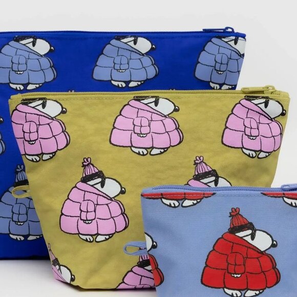 NWOT Baggu Go Pouch Medium - Puffer Snoopy (Butter) - Picture 6 of 6